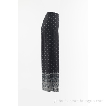 Hose mit weitem Viskose-Print